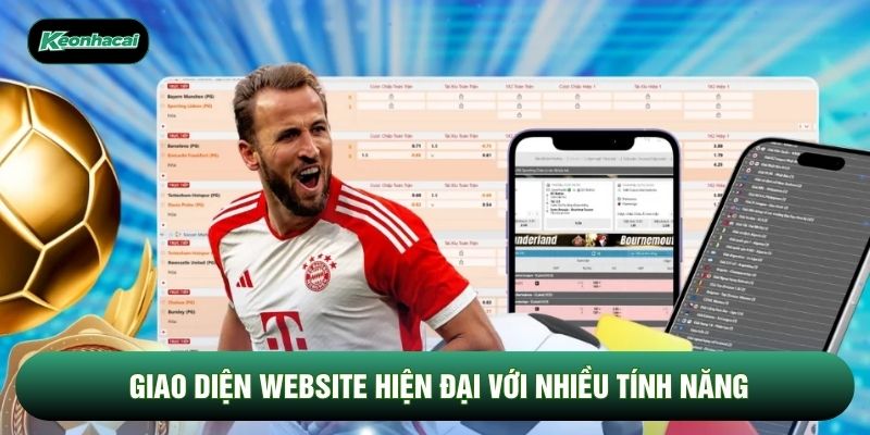 Giao diện website hiện đại với nhiều tính năng